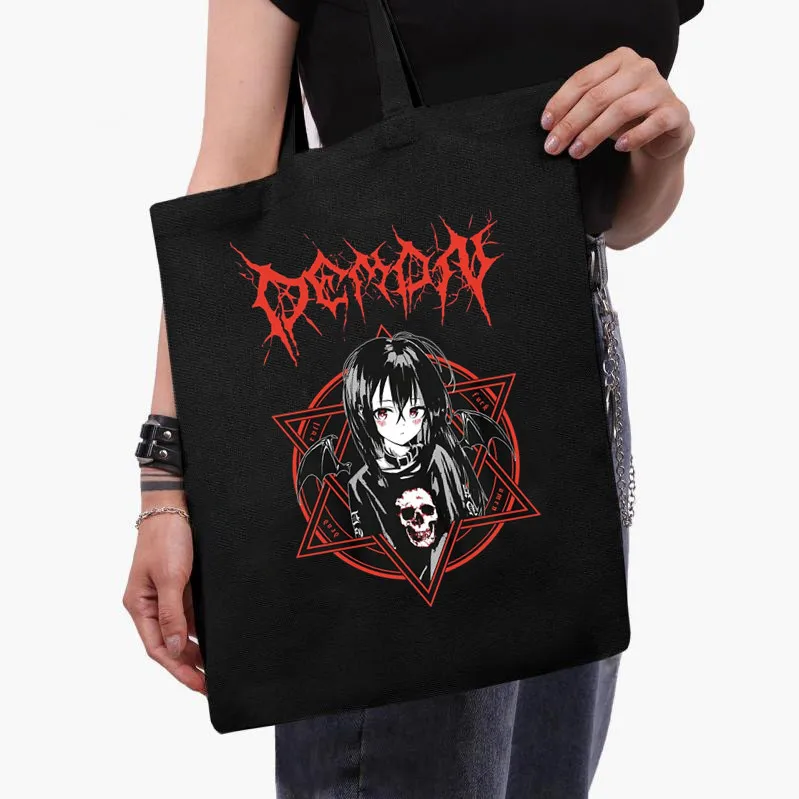 Shopper Bag Janpanese Anime Demon Loli Print Tote Canvas Shoulder Bag Women Reusable Shopping and Other Handbag for Girls
Shopper Bag Janpanese Anime Demon Loli Print Tote Canvas Shoulder Bag Women Reusable Shopping and Other Handbag for Girls