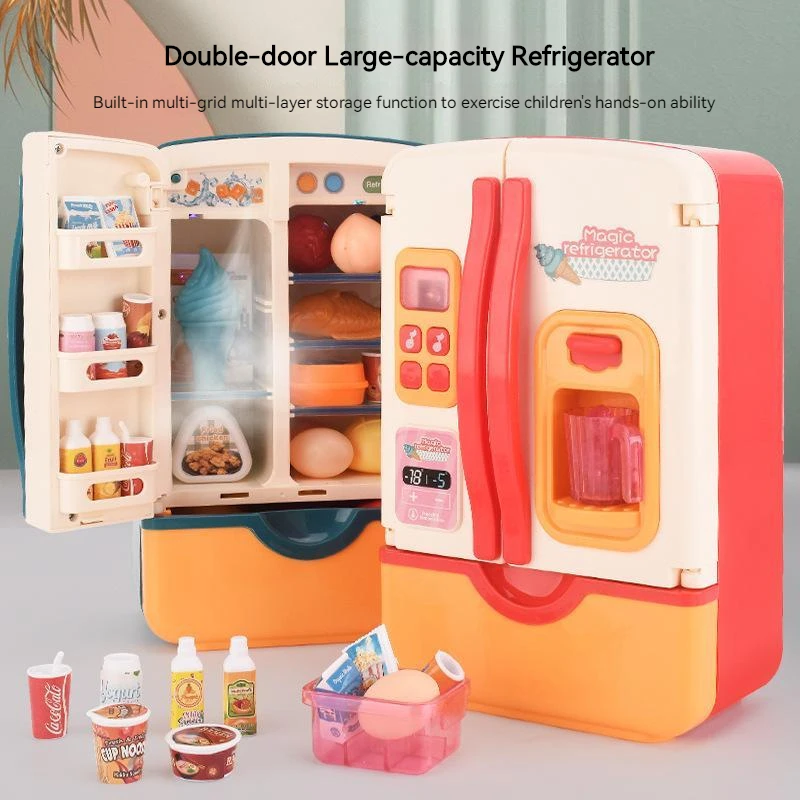 30/39pcs Children Double Door Role Play Fridge Toy Magic Spray Refrigerator Educational Simulation Kitchen Toy Kid Birthday Gift
30/39pcs Children Double Door Role Play Fridge Toy Magic Spray Refrigerator Educational Simulation Kitchen Toy Kid Birthday Gift