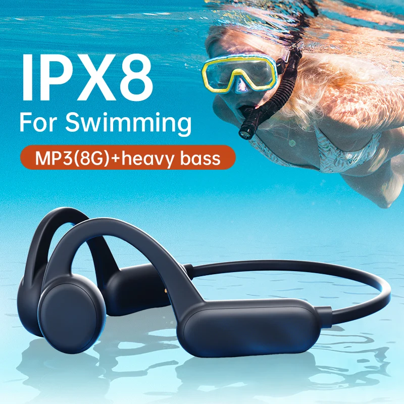 

2023 Гарнитура костной проводимости Беспроводные Bluetooth 5,0-совместимые наушники IPX8 водонепроницаемые спортивные наушники для плавания для ...