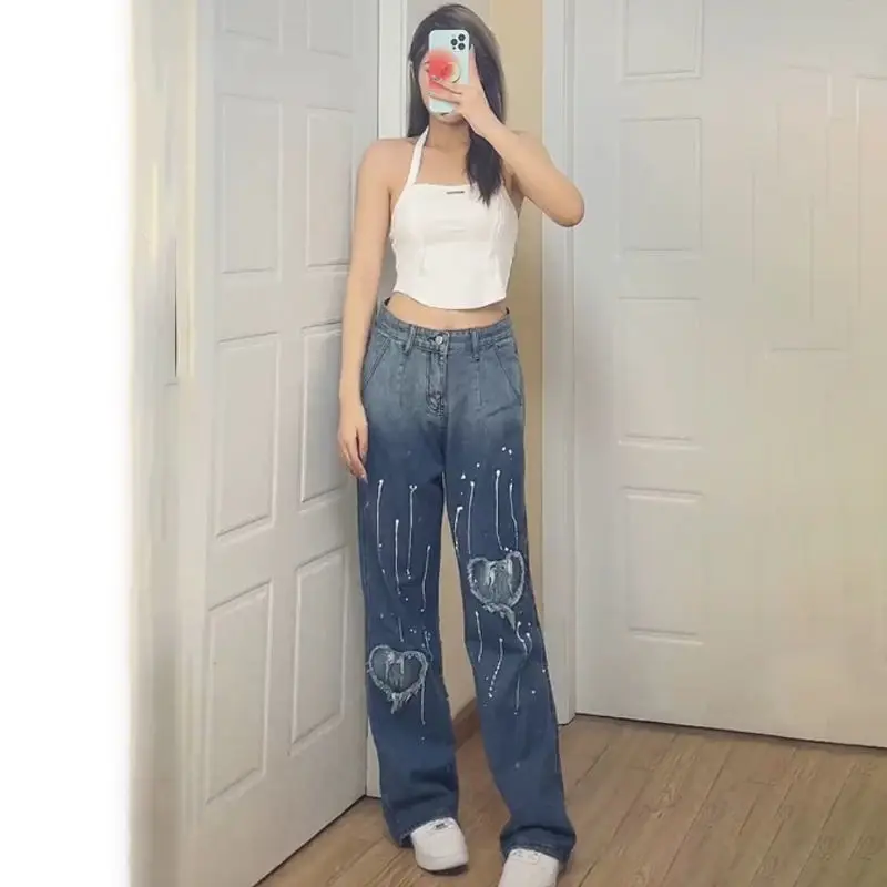 New Fashion High-quality Gradient Color Design Sense Jeans Women's Loose and Thin Wide-leg Hot Girl Straight Pants Trendy Ins
New Fashion High-quality Gradient Color Design Sense Jeans Women's Loose and Thin Wide-leg Hot Girl Straight Pants Trendy Ins