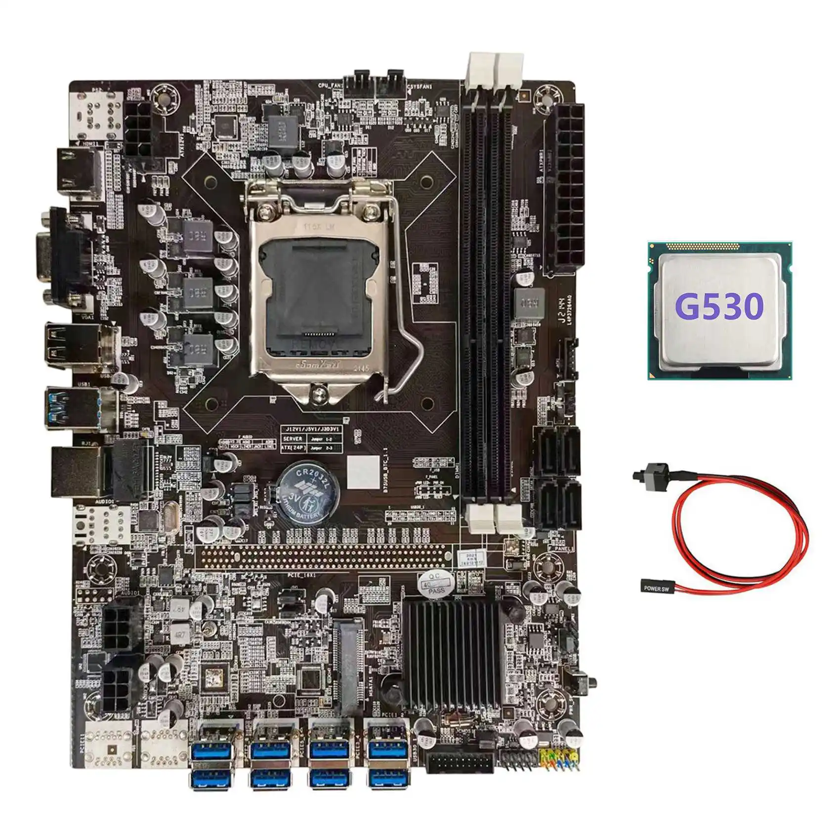 Материнская плата B75 для майнинга BTC + процессор G530 + кабель коммутатора LGA1155 8xpcie USB адаптер Поддержка 2XDDR3 MSATA B75 USB BTC материнская плата
Материнская плата B75 для майнинга BTC + процессор G530 + кабель коммутатора LGA1155 8xpcie USB адаптер Поддержка 2XDDR3 MSATA B75 USB BTC материнская плата