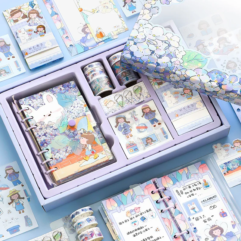 94PCS Kawaii Gift Box Set 6 Ring Blinder Notebooks and Journals Notepads Stationery Lose Leaf Notebook School Office Accessories
94PCS Kawaii Gift Box Set 6 Ring Blinder Notebooks and Journals Notepads Stationery Lose Leaf Notebook School Office Accessories