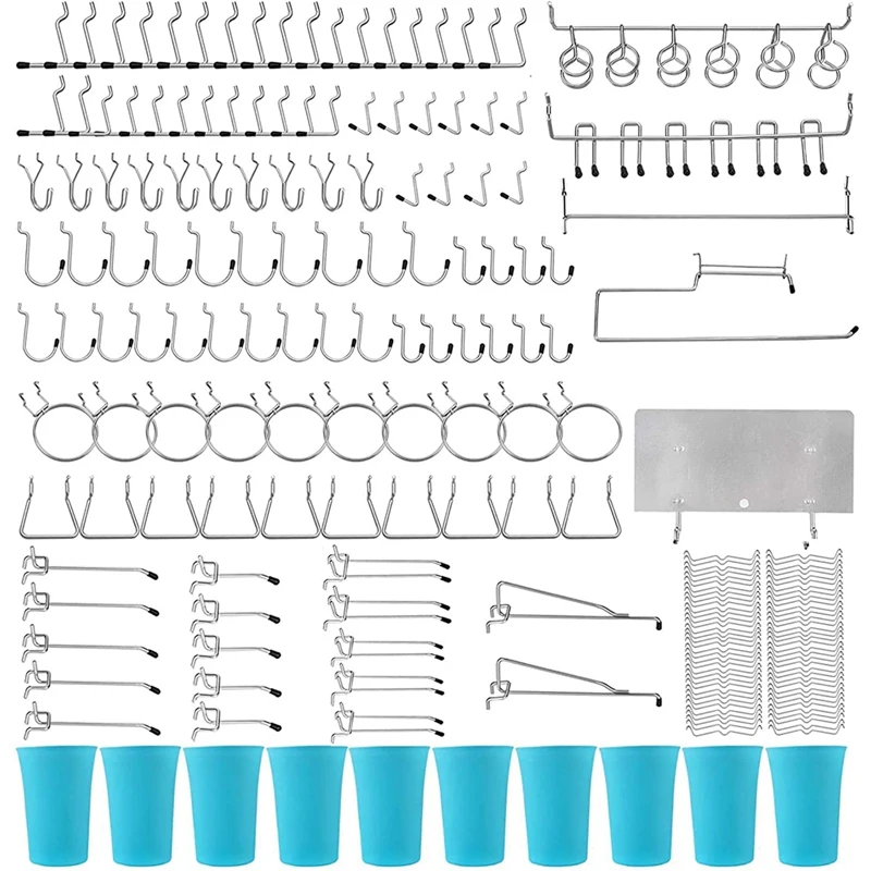 Pegboard Hooks Assortment, Plastic Bins, Peg Locks For Organizing Storage System, 202 PCS,70 Of Which Are Locks
Pegboard Hooks Assortment, Plastic Bins, Peg Locks For Organizing Storage System, 202 PCS,70 Of Which Are Locks
