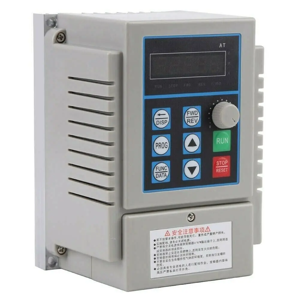 0.75KW 1HP 220V Single To 3 Phase Variable Frequency Speed Drive Inverter VFD PWM Control AT1-0750X Digital Display Screen Drive
0.75KW 1HP 220V Single To 3 Phase Variable Frequency Speed Drive Inverter VFD PWM Control AT1-0750X Digital Display Screen Drive