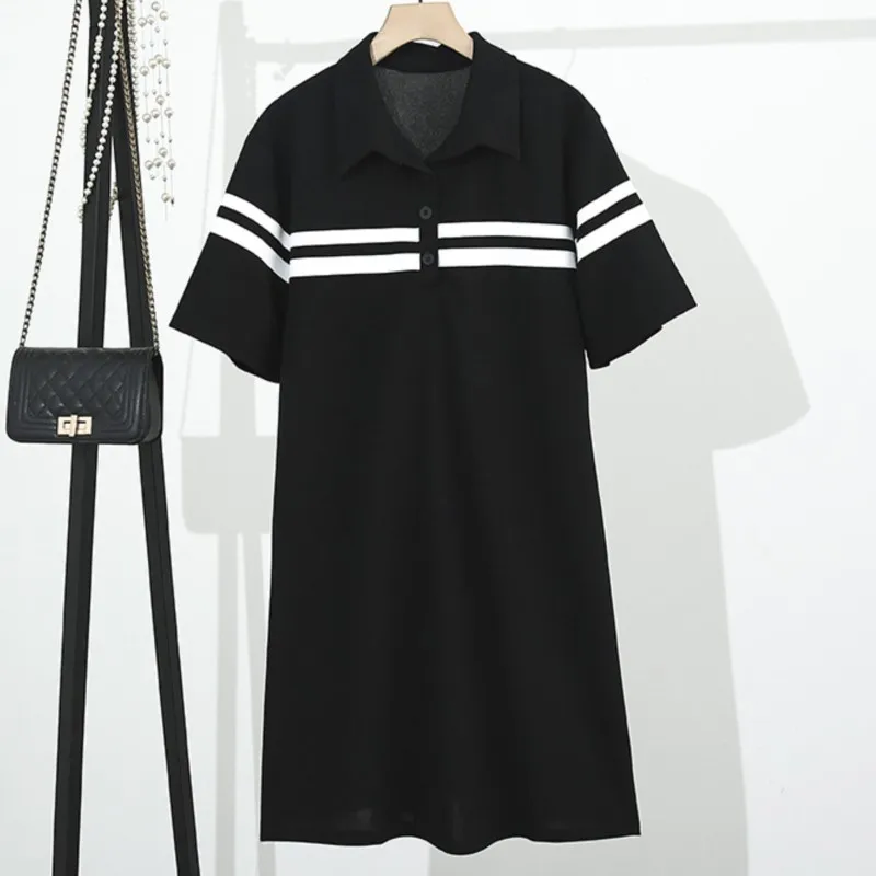 Plus Size Dresses Women 2023 Summer Double Stripes One-Piece Oversized Curve Clothes S54-2317
Plus Size Dresses Women 2023 Summer Double Stripes One-Piece Oversized Curve Clothes S54-2317