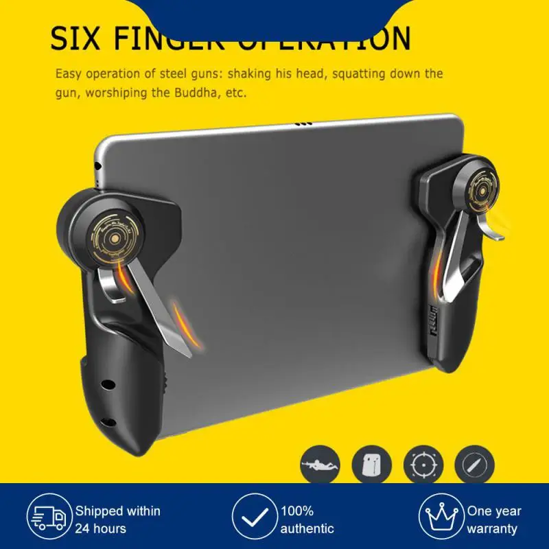 Stainless Steel Aim Button L1r1 Shooter Ergonomic High-sensitivity Six Finger Game Joystick Handle For Ipad Tablet Silicone
Stainless Steel Aim Button L1r1 Shooter Ergonomic High-sensitivity Six Finger Game Joystick Handle For Ipad Tablet Silicone