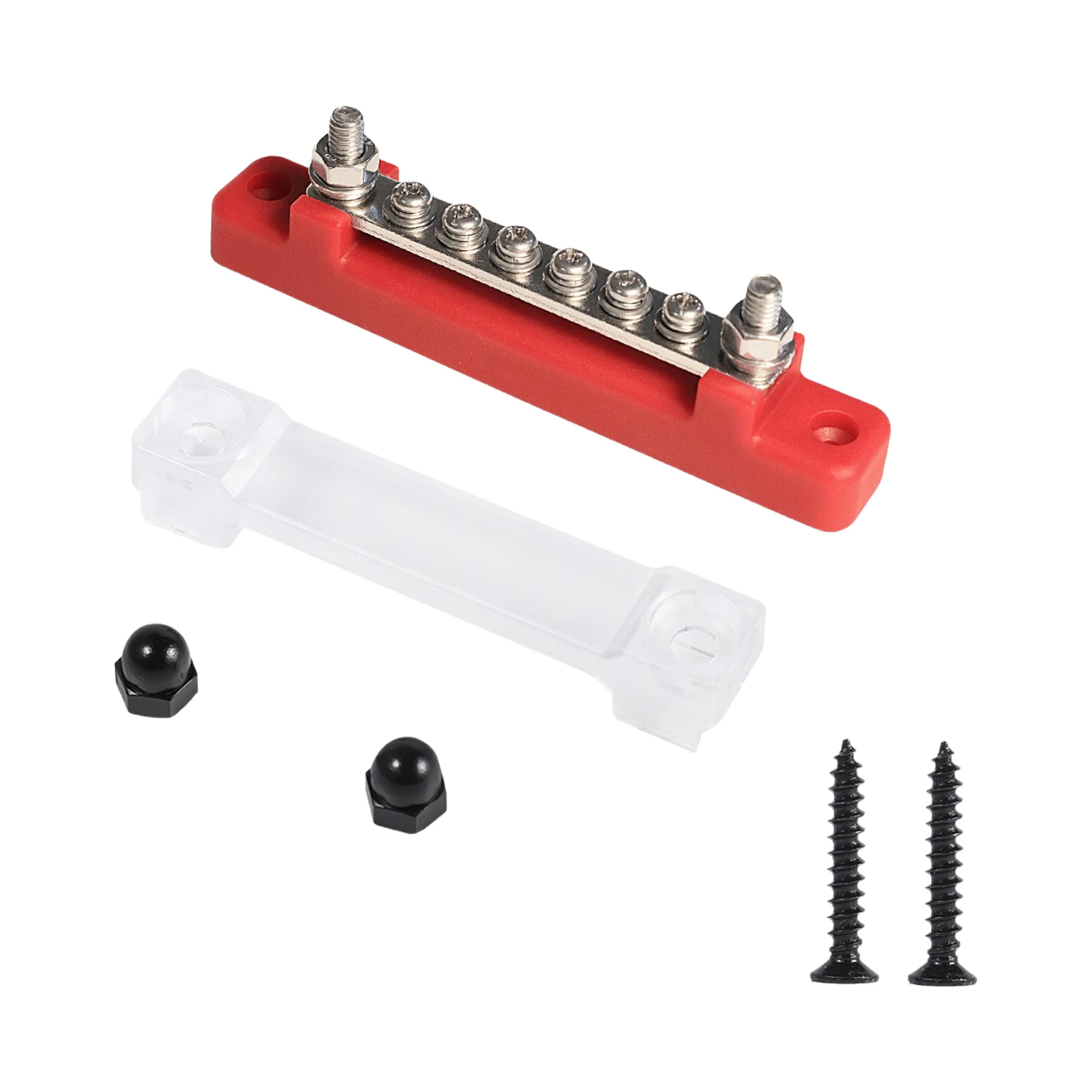 Red 6 Terminal Single-row Bus Bar 150A BusBar Block with Cover Power Distribution Terminal Block for Car Boat Marine Caravan RV
Red 6 Terminal Single-row Bus Bar 150A BusBar Block with Cover Power Distribution Terminal Block for Car Boat Marine Caravan RV