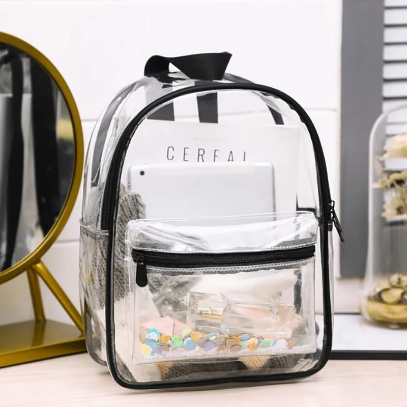 Women Backpack Transparent Waterproof PVC Bag Girls Handbag College Students Travel Clear Cheap Bag Female Backpacks Mochila 
Women Backpack Transparent Waterproof PVC Bag Girls Handbag College Students Travel Clear Cheap Bag Female Backpacks Mochila