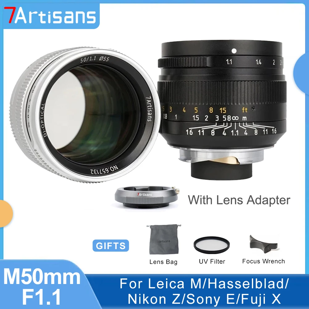 

7 Artisans 7artisans 50mm F1.1 Full Frame Large Aperture Prime M-mount Lens For Leica M Camera M240 M3 M5 M6 M7 M8 M9 M9p M10