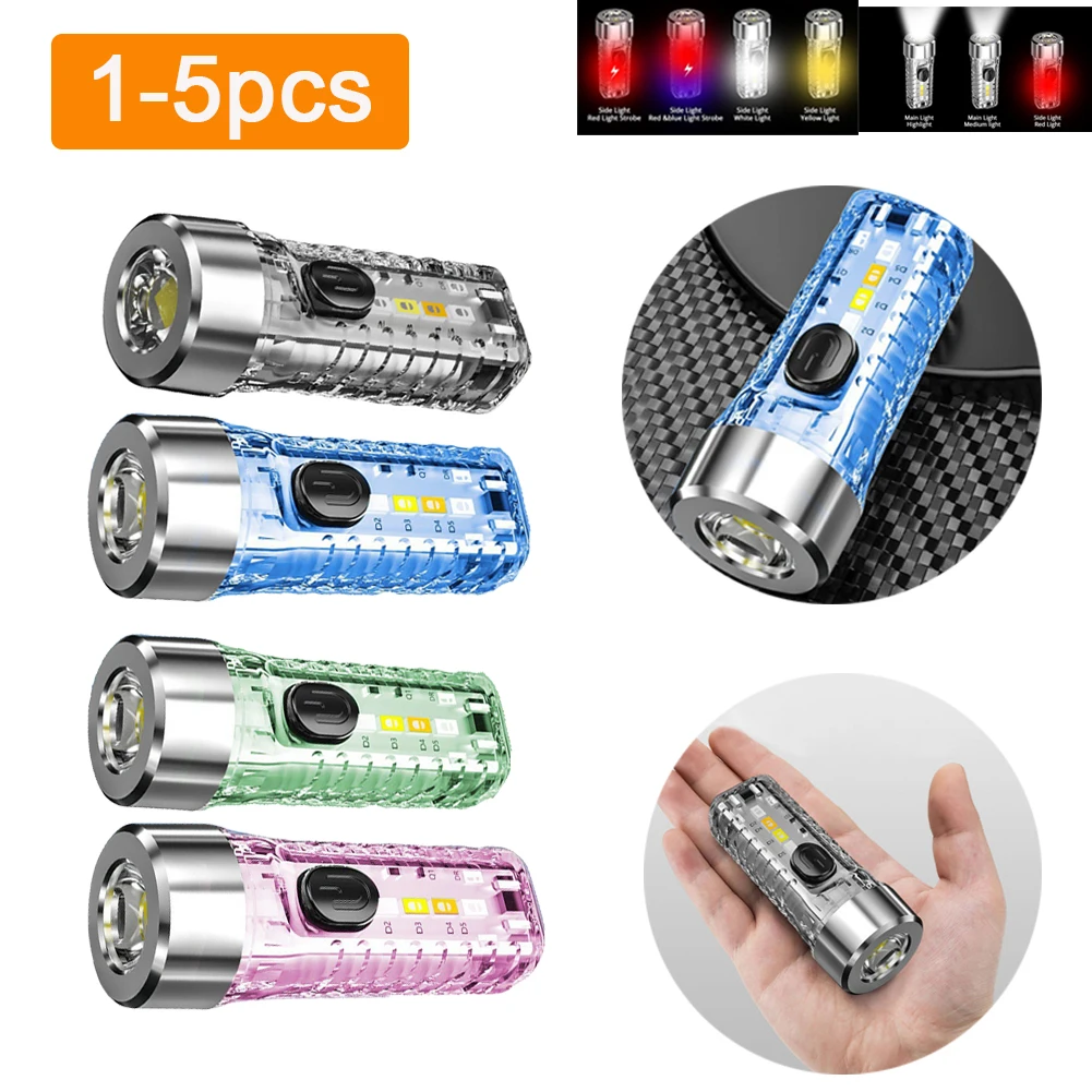 Mini LED Keychain Flashlight Type-C Rechargeable Tactical Torch 7 Modes Pocket Red Yellow Lighting Waterproof Portable Lights
Mini LED Keychain Flashlight Type-C Rechargeable Tactical Torch 7 Modes Pocket Red Yellow Lighting Waterproof Portable Lights