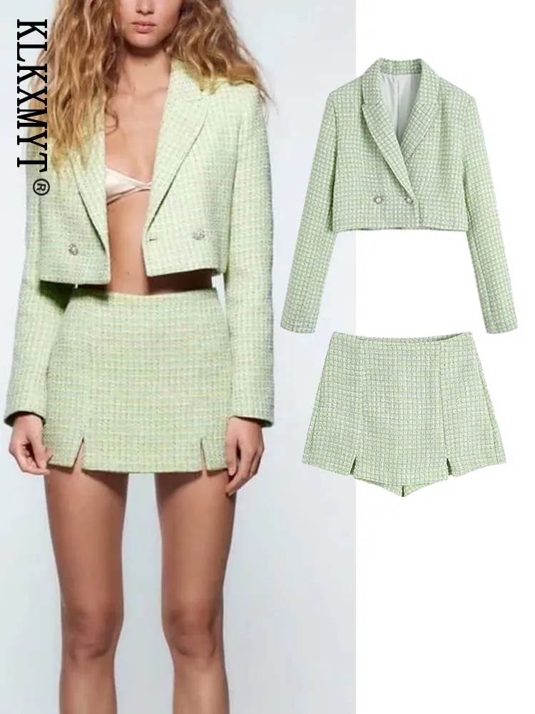 Women Suits 2022 New Traf Fashion Cropped Casual Blazer Sets Woman 2 Pieces Suit Tweed Shorts Set Female Oufits
Women Suits 2022 New Traf Fashion Cropped Casual Blazer Sets Woman 2 Pieces Suit Tweed Shorts Set Female Oufits