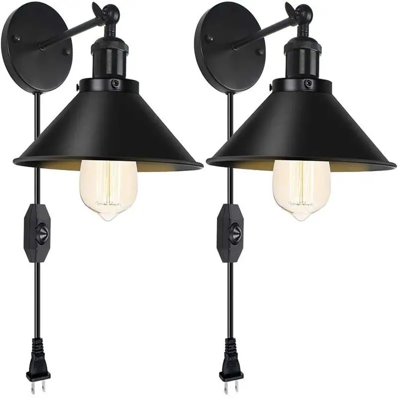 E26 E27 US Minimalist Indoor DecorativeVintage Black White Plug In Dimmable Wall Sconce Wall Lamp
E26 E27 US Minimalist Indoor DecorativeVintage Black White Plug In Dimmable Wall Sconce Wall Lamp