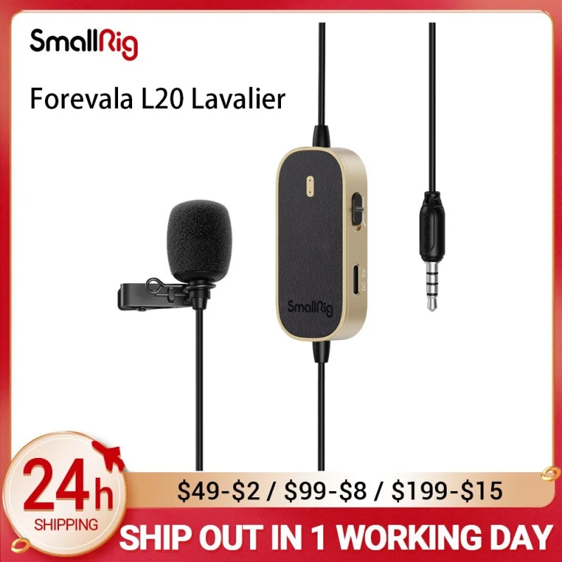 SmallRig Professional Grade Omnidirectional Microphone, Lavalier Lapel Mic with Low-Cut Filter Gain Control for Smartphone 3467
SmallRig Professional Grade Omnidirectional Microphone, Lavalier Lapel Mic with Low-Cut Filter Gain Control for Smartphone 3467