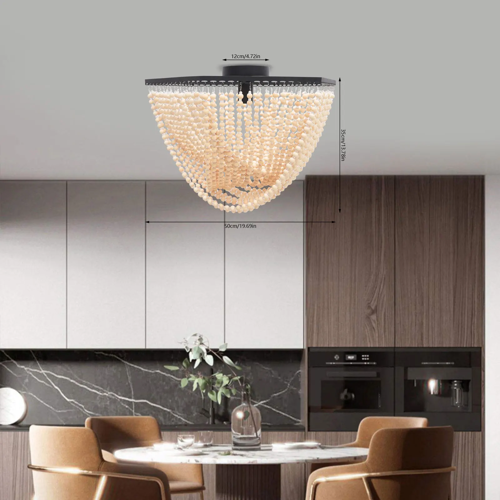 Semi Flush Mount Ceiling Light Metal And Wood Beads Hexagon Fixture For Bedroom
Semi Flush Mount Ceiling Light Metal And Wood Beads Hexagon Fixture For Bedroom