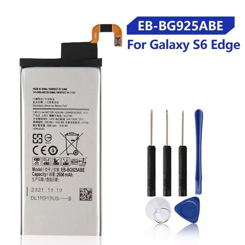 

Replacement Battery For Samsung Galaxy S6 Edge G9250 G925K G925S G925FQ G925F G925L S6Edge G925V G925A EB-BG925ABA 2600mAh