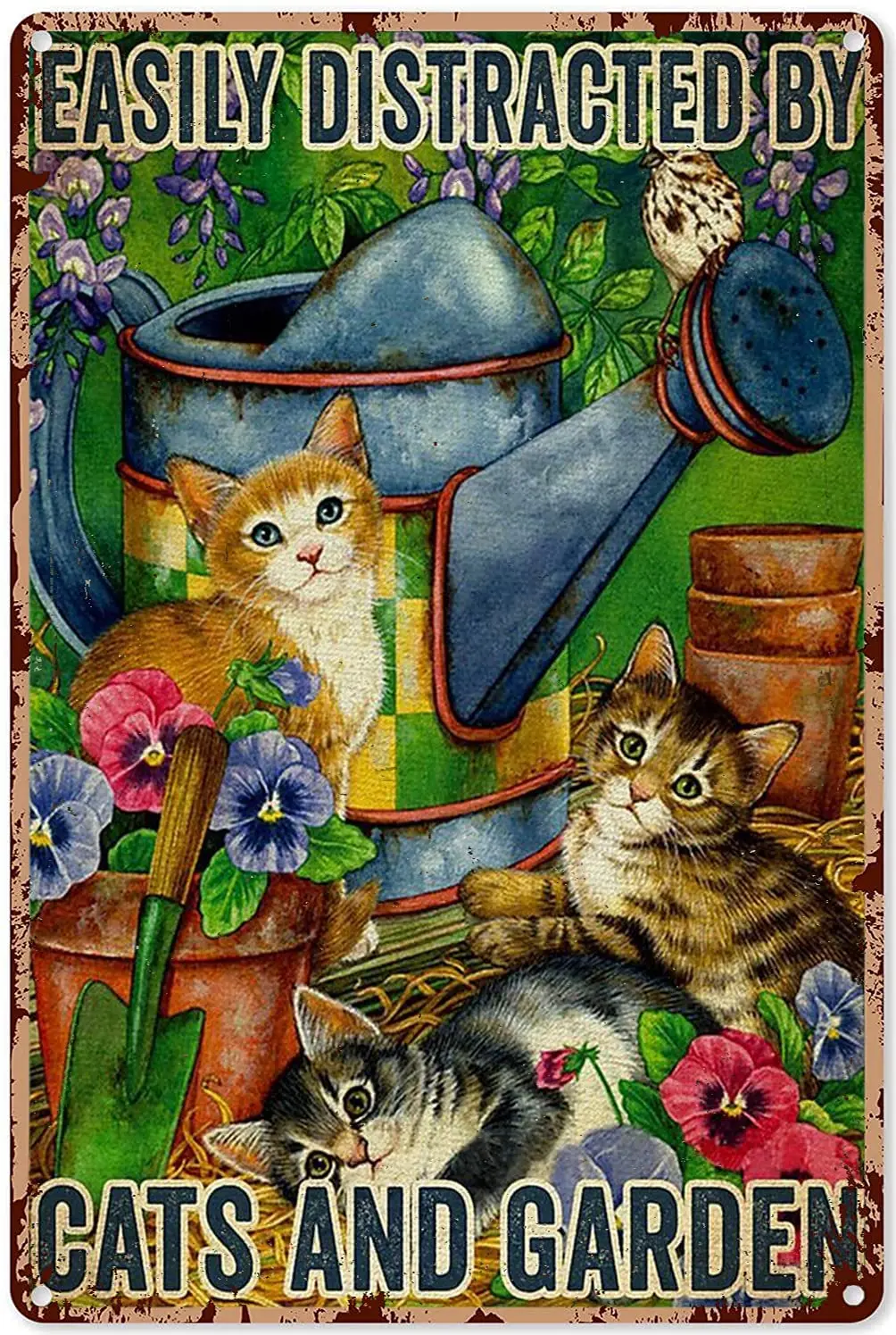 Retro Decorations Bedroom Cats Wall Art Easily Distracted By Cats and Garden Tin Sign Decoration Vintage Chic Metal Poster Decor
Retro Decorations Bedroom Cats Wall Art Easily Distracted By Cats and Garden Tin Sign Decoration Vintage Chic Metal Poster Decor