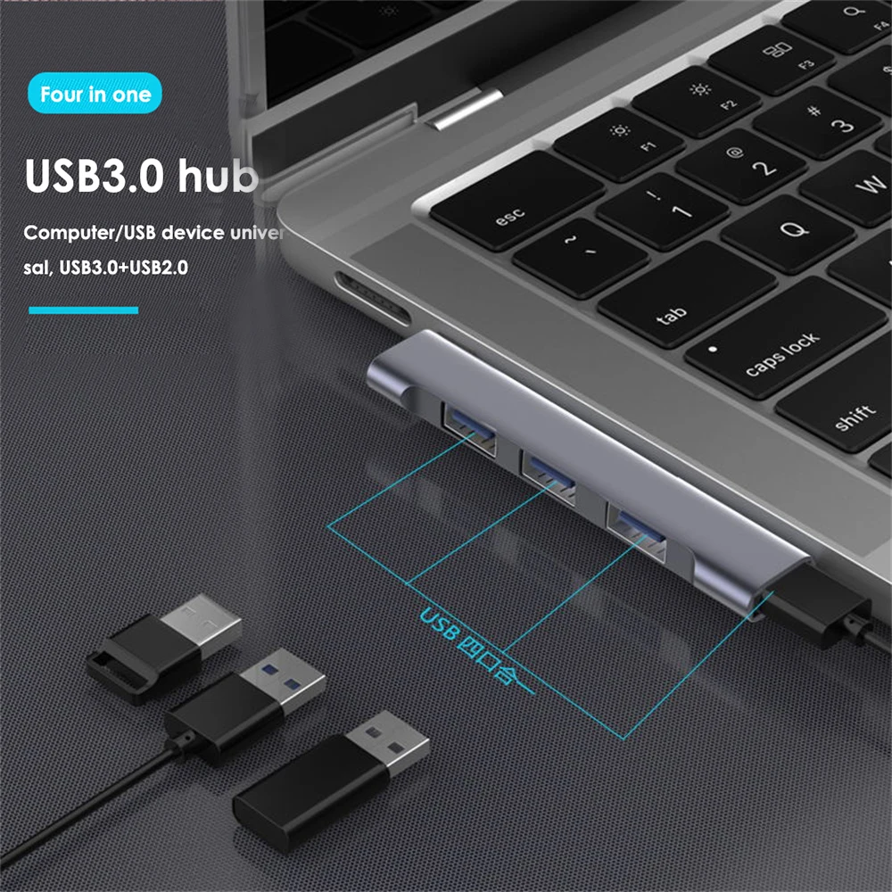 RYRA 4 In 1 HUB USB2.0/USB3.0 Docking Station High Speed USB Hub Type-c Splitter Adapter PC Notebooks Laptops Mini And Portable
RYRA 4 In 1 HUB USB2.0/USB3.0 Docking Station High Speed USB Hub Type-c Splitter Adapter PC Notebooks Laptops Mini And Portable