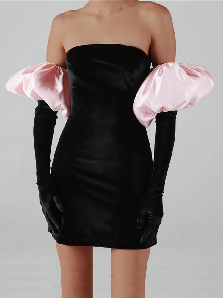 Long Puff Sleeve Sexy Strapless Mini Dress Elegant Off Shoulder Velvet Bodycon Party Evening Club Dresses for Women 2022 Outfits
Long Puff Sleeve Sexy Strapless Mini Dress Elegant Off Shoulder Velvet Bodycon Party Evening Club Dresses for Women 2022 Outfits