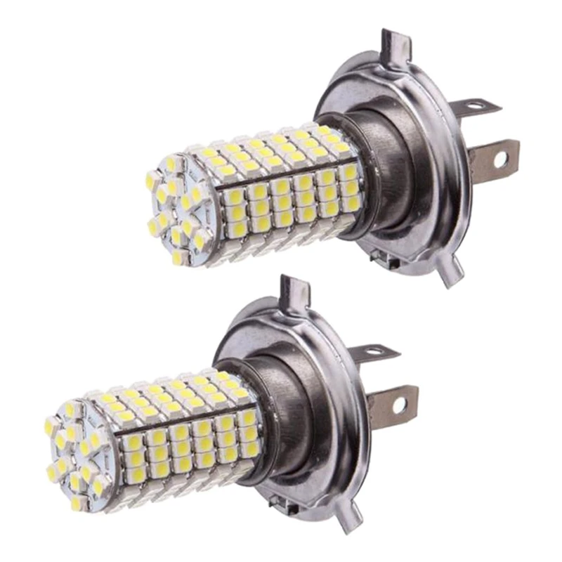 

2X Car H4 120 LED 3528 SMD White Fog Headlight Bulb Head Light 12V Super Bright New