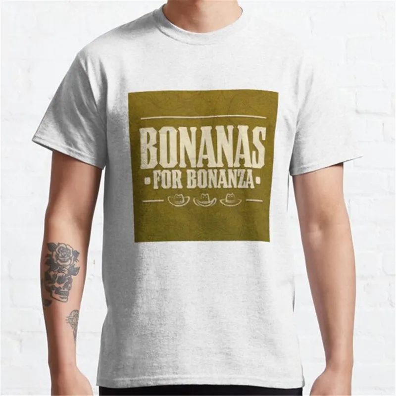 

Забавные футболки Bonanas с логотипом бонанзы, Высококачественная Мужская футболка с коротким рукавом, брендовая графическая футболка YINBU