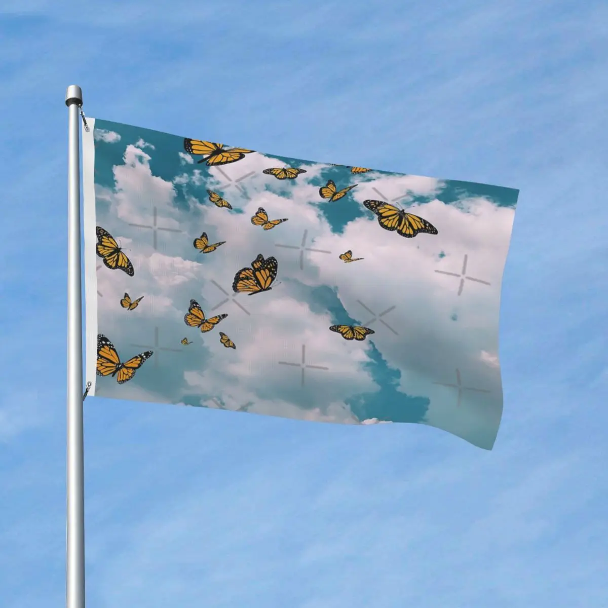 Monarch, бабочки, летающие в небо, современные, с металлическими Люверсами, устойчивые к выцветанию, полиэстер, легкий, без запаха, настраиваемый
Monarch, бабочки, летающие в небо, современные, с металлическими Люверсами, устойчивые к выцветанию, полиэстер, легкий, без запаха, настраиваемый