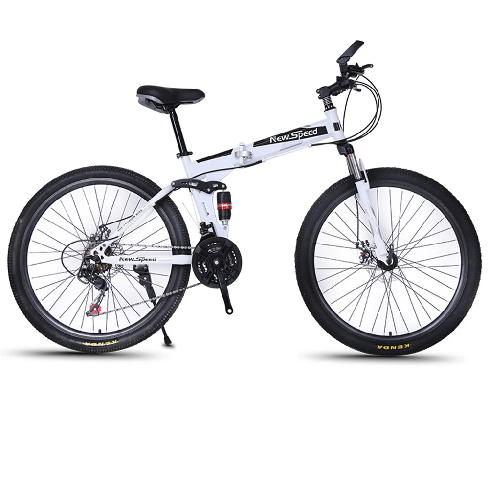 

26 Inches Folding Mountain Bicycle 21 Speed Shock Absorbent Student Bike Cross Country Outdoors Wear Resistant Disc Brake