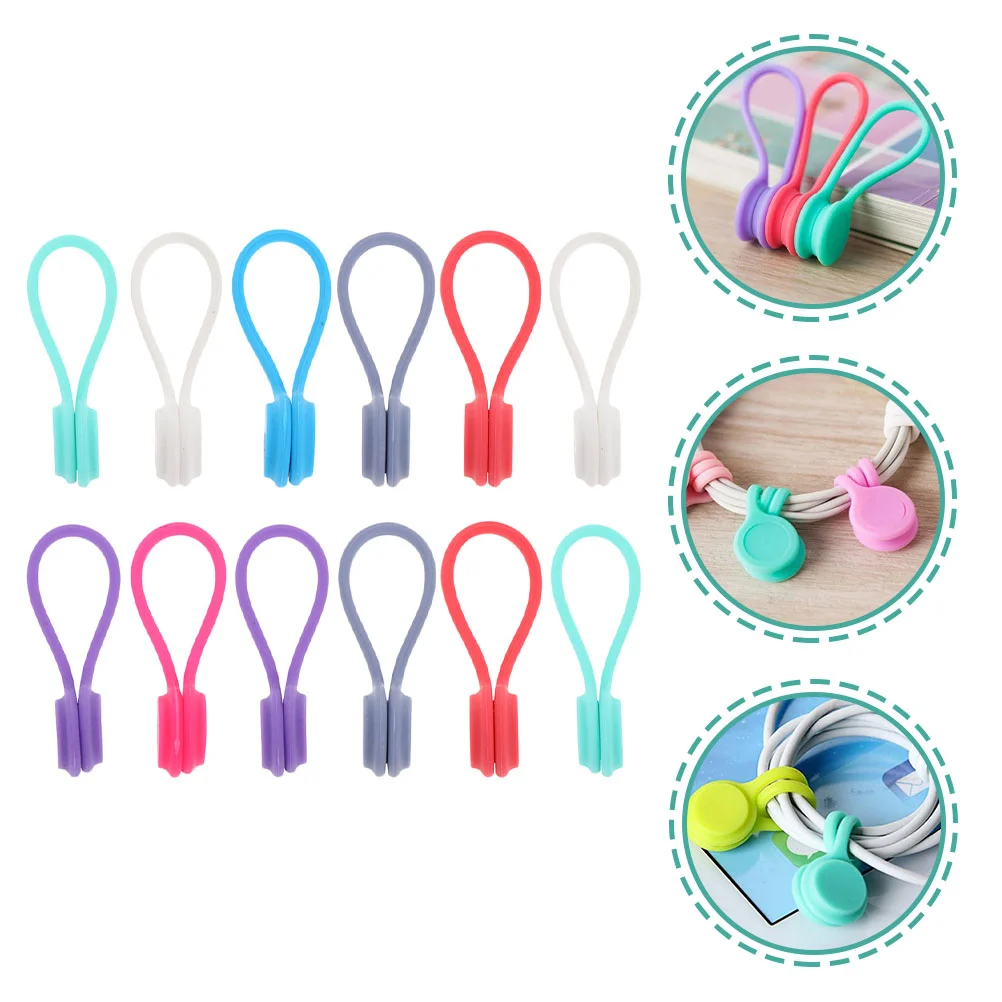 

12 Pcs Magnetic Cable Winder Winders Data Cables Organizer Storage Tool Management Ties Cord Wraps