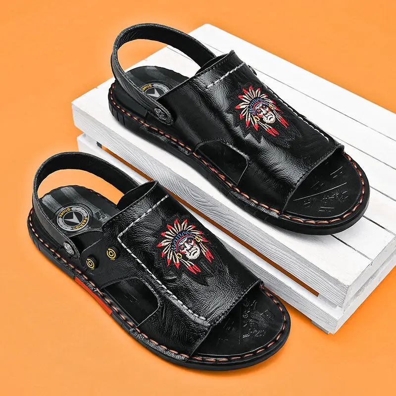 Leather Totem Sandals Men's Non-slip Lightweight Wear-resistant Slippers 2023 Cool Tow Summer Driving Dual-use Soft Bottom Beach
Leather Totem Sandals Men's Non-slip Lightweight Wear-resistant Slippers 2023 Cool Tow Summer Driving Dual-use Soft Bottom Beach