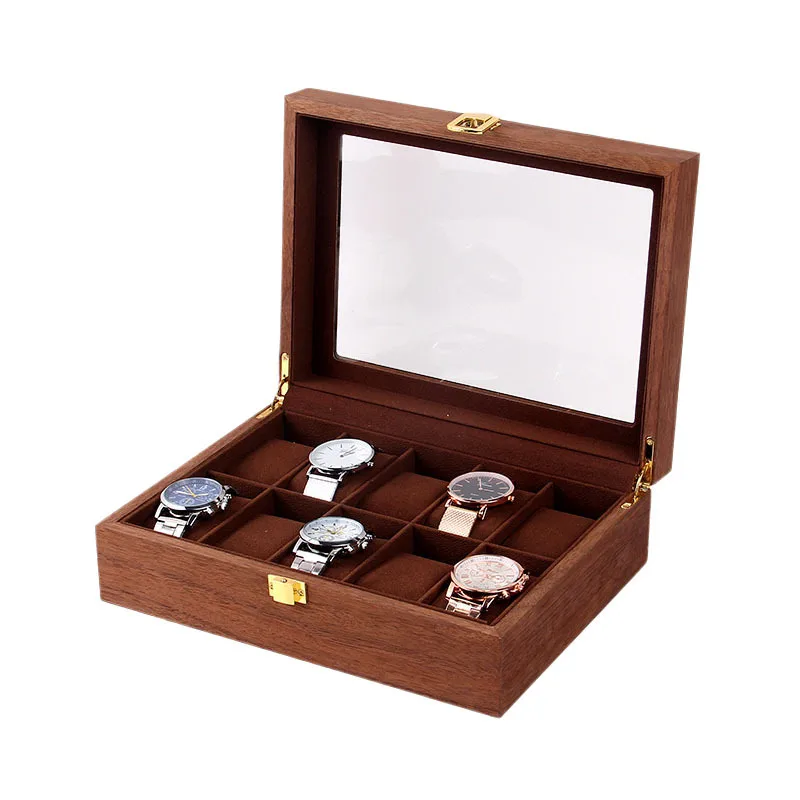 Wooden Watch Box Holder Storage Display Box Organizer Luxury Retro Solid Wood Casket Transparent Glass 12 Epitopes Watches Case
Wooden Watch Box Holder Storage Display Box Organizer Luxury Retro Solid Wood Casket Transparent Glass 12 Epitopes Watches Case