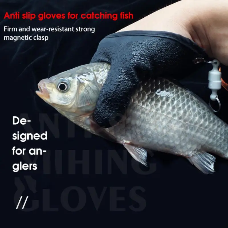 

1Pcs Fishing Catching Gloves Protect Hand From Puncture Scrapes Fisherman Professional Catch Fish And With Magnet Release