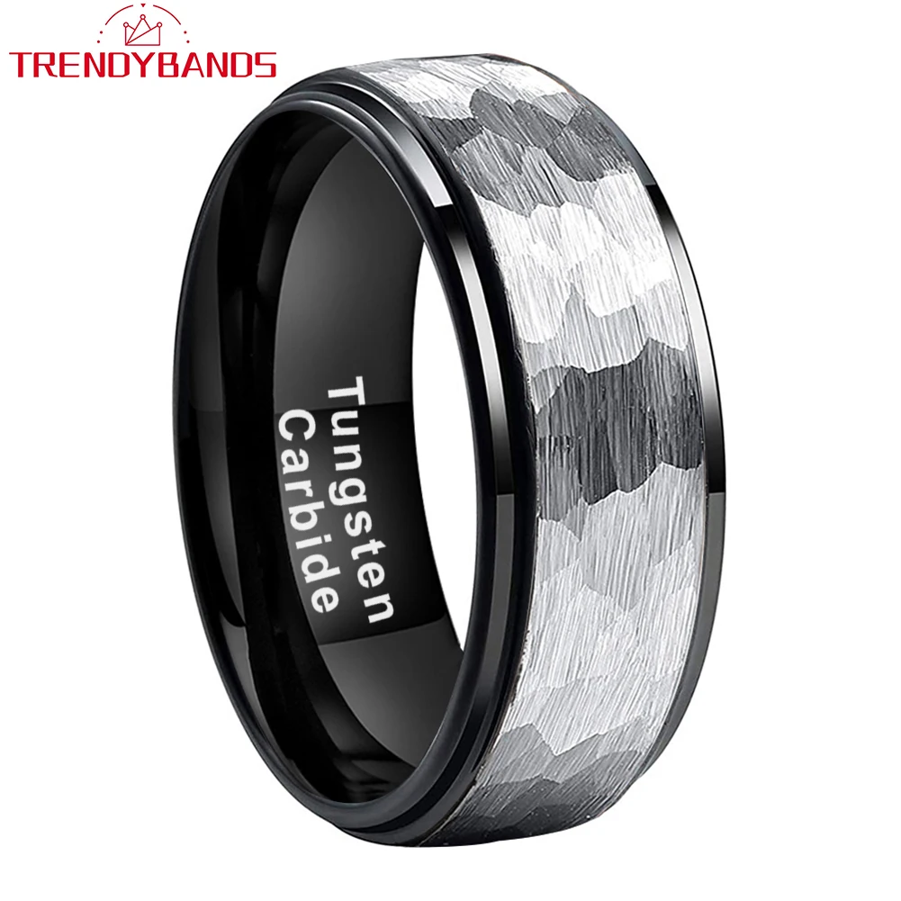 6mm 8mm Black Hammered Tungsten Ring Jewelry Dropshipping for Men Women Brushed Finish Stepped Edges Fashion Band Comfort Fit
6mm 8mm Black Hammered Tungsten Ring Jewelry Dropshipping for Men Women Brushed Finish Stepped Edges Fashion Band Comfort Fit