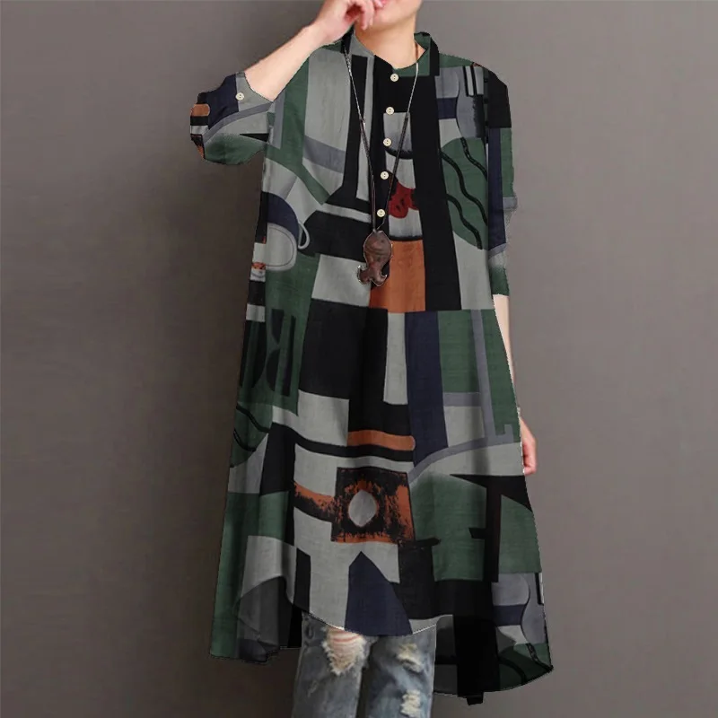 Women Spring Long Sleeve Shirt Retro Buttons Long Tops Vintage Floral Printed Blouse Loose Blusas Chemise Tunic Plus Size
Women Spring Long Sleeve Shirt Retro Buttons Long Tops Vintage Floral Printed Blouse Loose Blusas Chemise Tunic Plus Size