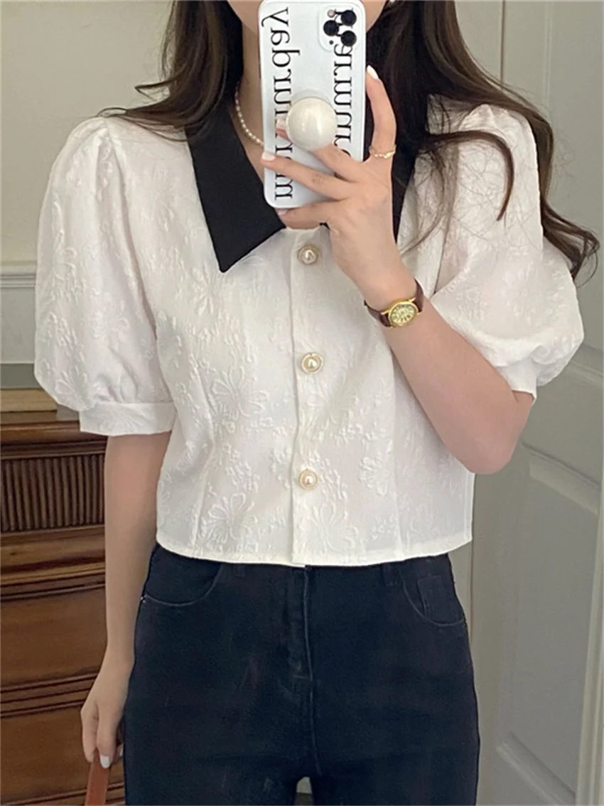 2022 Korea Elegant Women Shirts New Puff Sleeve Stylish Slim Summer Chic Office Lady New Casual Gentle Work Wear OL Mujer
2022 Korea Elegant Women Shirts New Puff Sleeve Stylish Slim Summer Chic Office Lady New Casual Gentle Work Wear OL Mujer