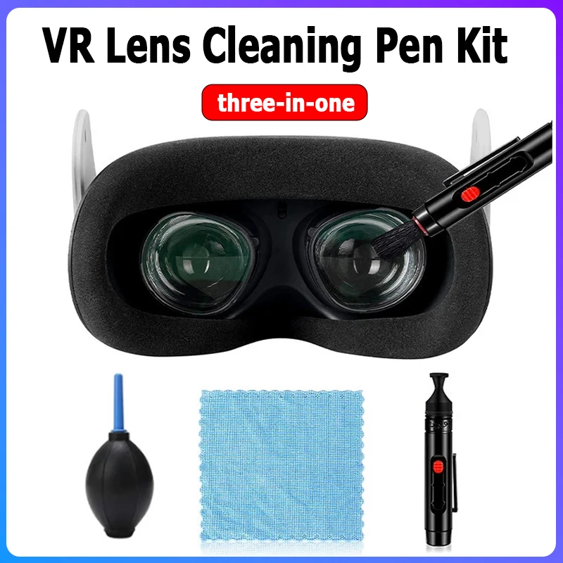 

3in1 VR Lens Cleaning Pen Kit For Oculus quest2 Dual purpose lens pen Cleancloth Air-blowing tool For Camera VR dust removal kit