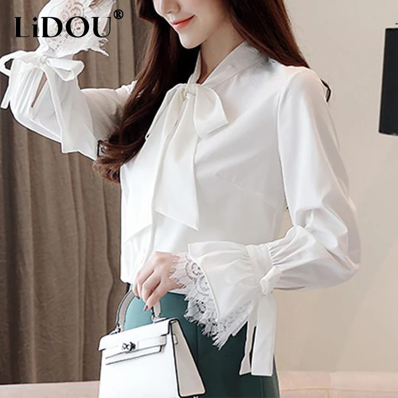 Spring Autumn Office Lady Elegant Fashion Bow White Chiffon Shirt Top Women Temperament Long Sleeve Sweet Blouse Female Clothes
Spring Autumn Office Lady Elegant Fashion Bow White Chiffon Shirt Top Women Temperament Long Sleeve Sweet Blouse Female Clothes