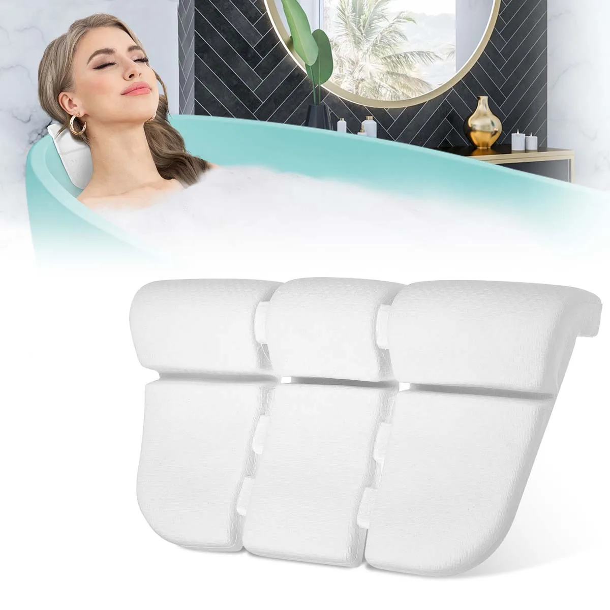 SPA Bath PillowBathtub Pillow with 3 Suction Cups Slow Rebound EVA foldable Neck and Back Support Bath Tub Pillow For Home Spa
SPA Bath PillowBathtub Pillow with 3 Suction Cups Slow Rebound EVA foldable Neck and Back Support Bath Tub Pillow For Home Spa