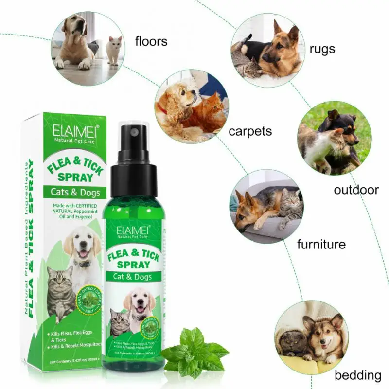 

Pet Insect Repellent Spray Dog Removal Mite Cleaner Cats Dogs Body Spray Anti-flea Insect Repellent Deworming Cleaning Supplies