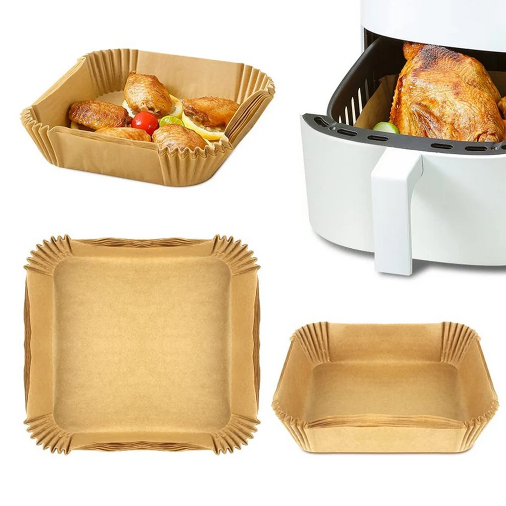 50/100pcs Air Fryer Silicone Paper Liners Tray Square Non-Stick Disposable Barbecue Plate Food Oven Kitchen Baking Paper 16x16cm
50/100pcs Air Fryer Silicone Paper Liners Tray Square Non-Stick Disposable Barbecue Plate Food Oven Kitchen Baking Paper 16x16cm
