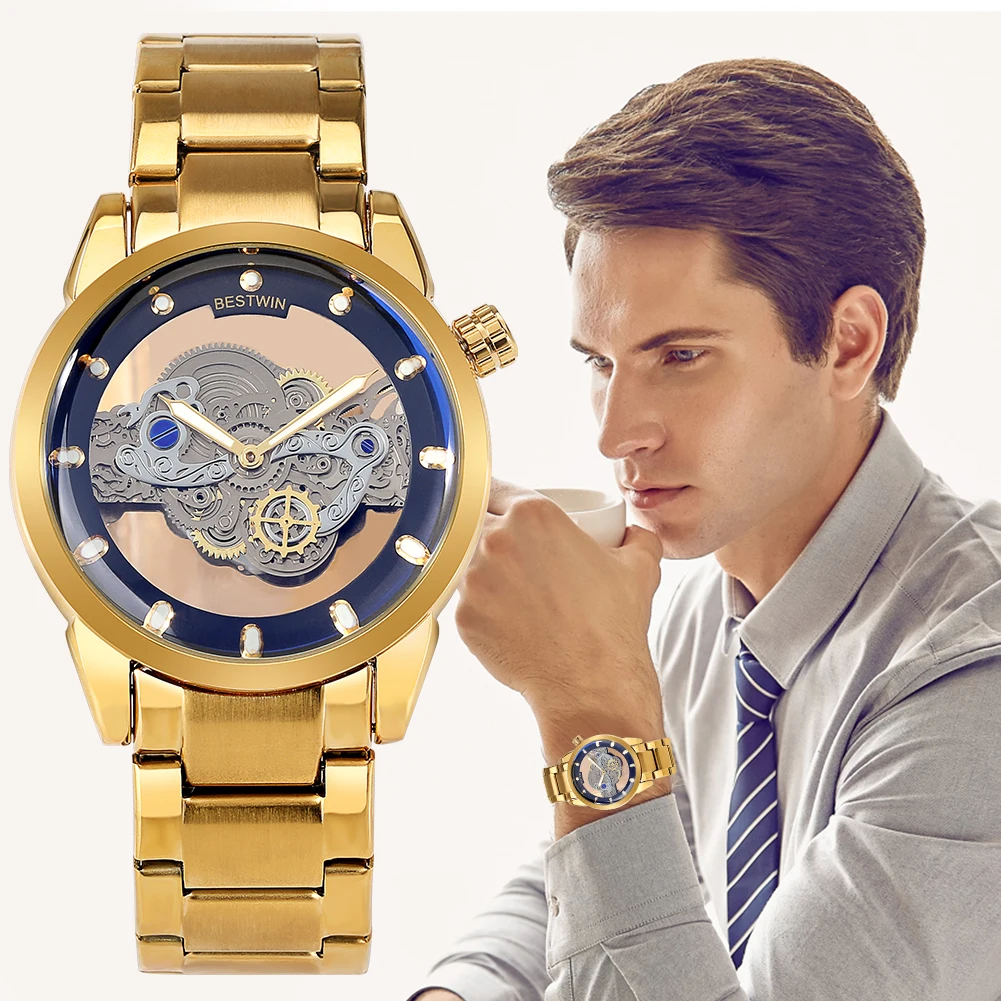 Man Watches High-Quality Business Men Wriswatch Golden Skeleton Hollow Waterproof Clock Stylish Creative Gifts Reloj Para Hombre
Man Watches High-Quality Business Men Wriswatch Golden Skeleton Hollow Waterproof Clock Stylish Creative Gifts Reloj Para Hombre