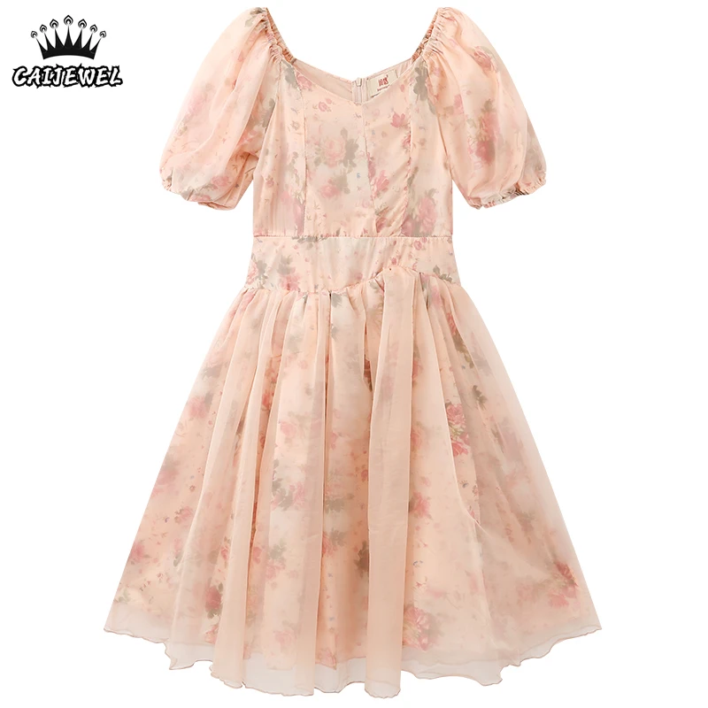 Women's Clothing Dress Lace Broken Flowers V Neck Puff Short Sleeve Vintage Fashion High Waist Baggy Long Skirt Ladies Summer
Women's Clothing Dress Lace Broken Flowers V Neck Puff Short Sleeve Vintage Fashion High Waist Baggy Long Skirt Ladies Summer