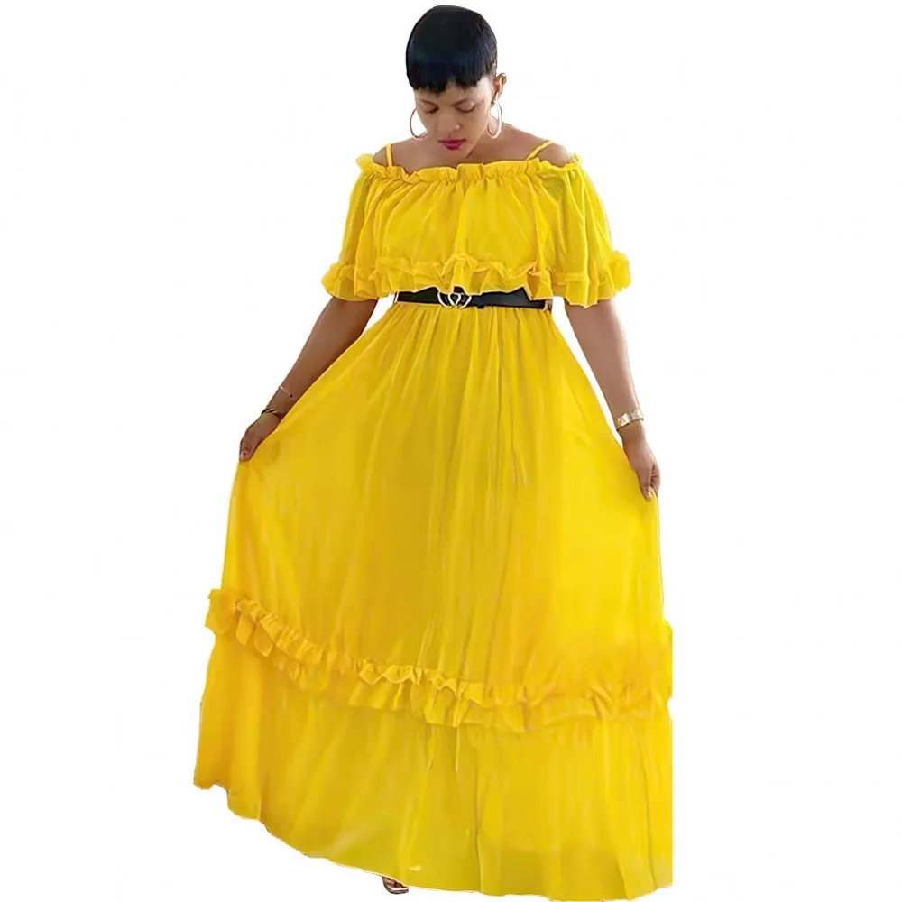 Sexy African Women's Short Sleeve Dress Yellow Chiffon Loose Slim One Line Neck Dress 2022 Spring Green Strapless Party Dresses
Sexy African Women's Short Sleeve Dress Yellow Chiffon Loose Slim One Line Neck Dress 2022 Spring Green Strapless Party Dresses