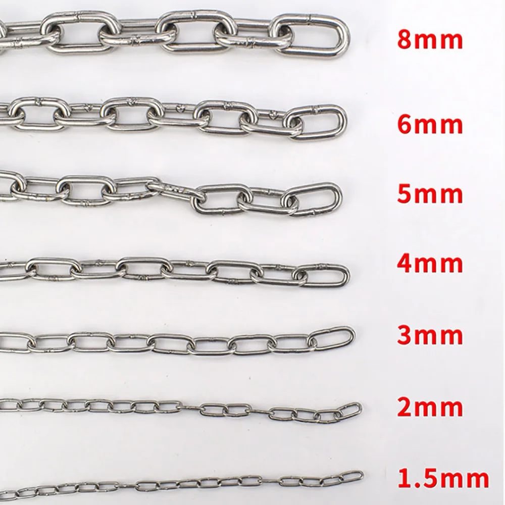 1 /2/ 5 Meter Chains Stainless Steel Chain Iron Chain Diameter 1.2mm-8mm Pet Dog Choker Collar Hammock Swing Anti-Theft
1 /2/ 5 Meter Chains Stainless Steel Chain Iron Chain Diameter 1.2mm-8mm Pet Dog Choker Collar Hammock Swing Anti-Theft