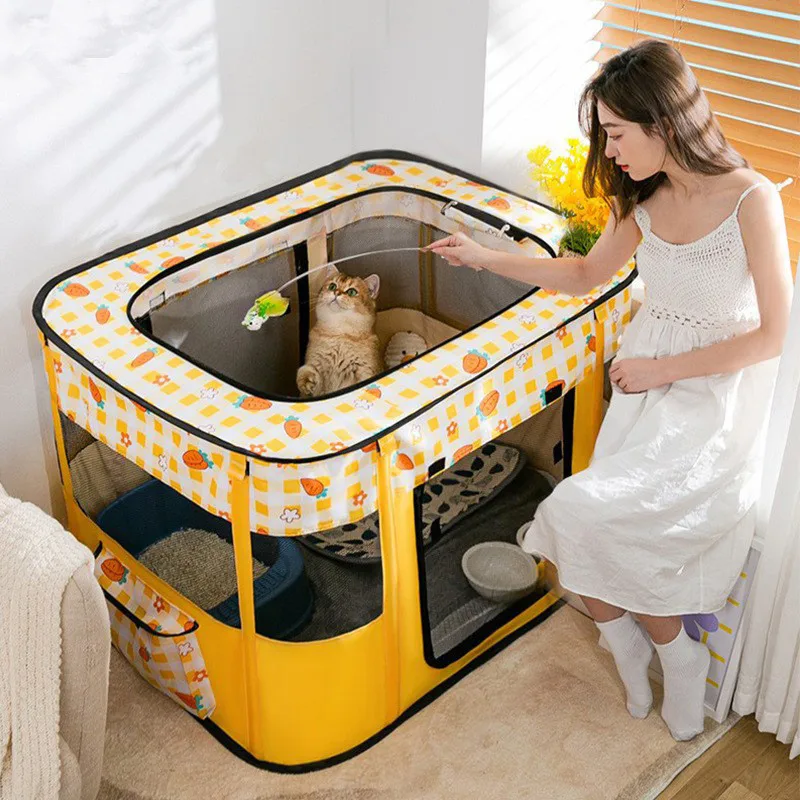 

Folding Puppy Dog Cat Cage Fence Dog Cat Nest Pet Supplies Tent Puppy Kittens Delivery Room House for Dogs Pets Puppy Cats kitty