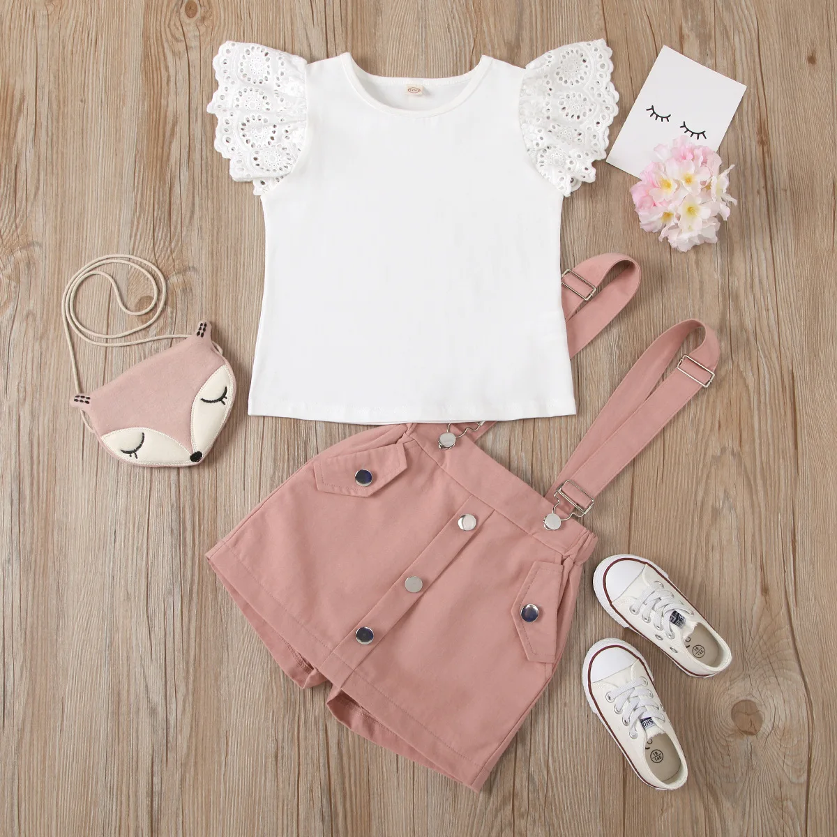 Summer Girls Clothes Set 2pcs Kids Fashion Suspender Shorts Ruffle Sleeve Tops Children Hollow Flying Sleeve T-shirts Skirts
Summer Girls Clothes Set 2pcs Kids Fashion Suspender Shorts Ruffle Sleeve Tops Children Hollow Flying Sleeve T-shirts Skirts