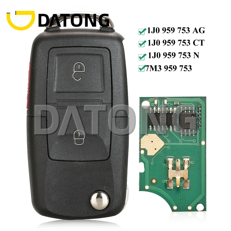 CHANKey Remote Key FOB 2 Buttons 433MHZ ID48 1J0 959 753N/753AG/753CT 7M3959753 For Volkswagen VW Passat Golf MK4 Bora Polo
CHANKey Remote Key FOB 2 Buttons 433MHZ ID48 1J0 959 753N/753AG/753CT 7M3959753 For Volkswagen VW Passat Golf MK4 Bora Polo