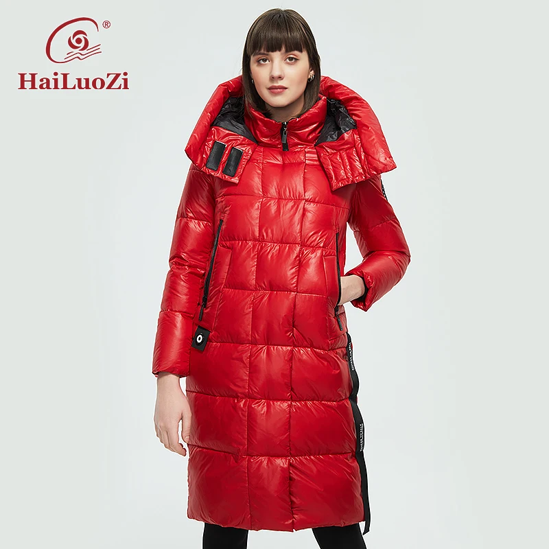 HaiLuoZi 2022 Women's Winter Jacket Long Red Slim Warm Down Jacket Unique Design of Webbing Thick Women Coat Hooded Parka 88
HaiLuoZi 2022 Women's Winter Jacket Long Red Slim Warm Down Jacket Unique Design of Webbing Thick Women Coat Hooded Parka 88