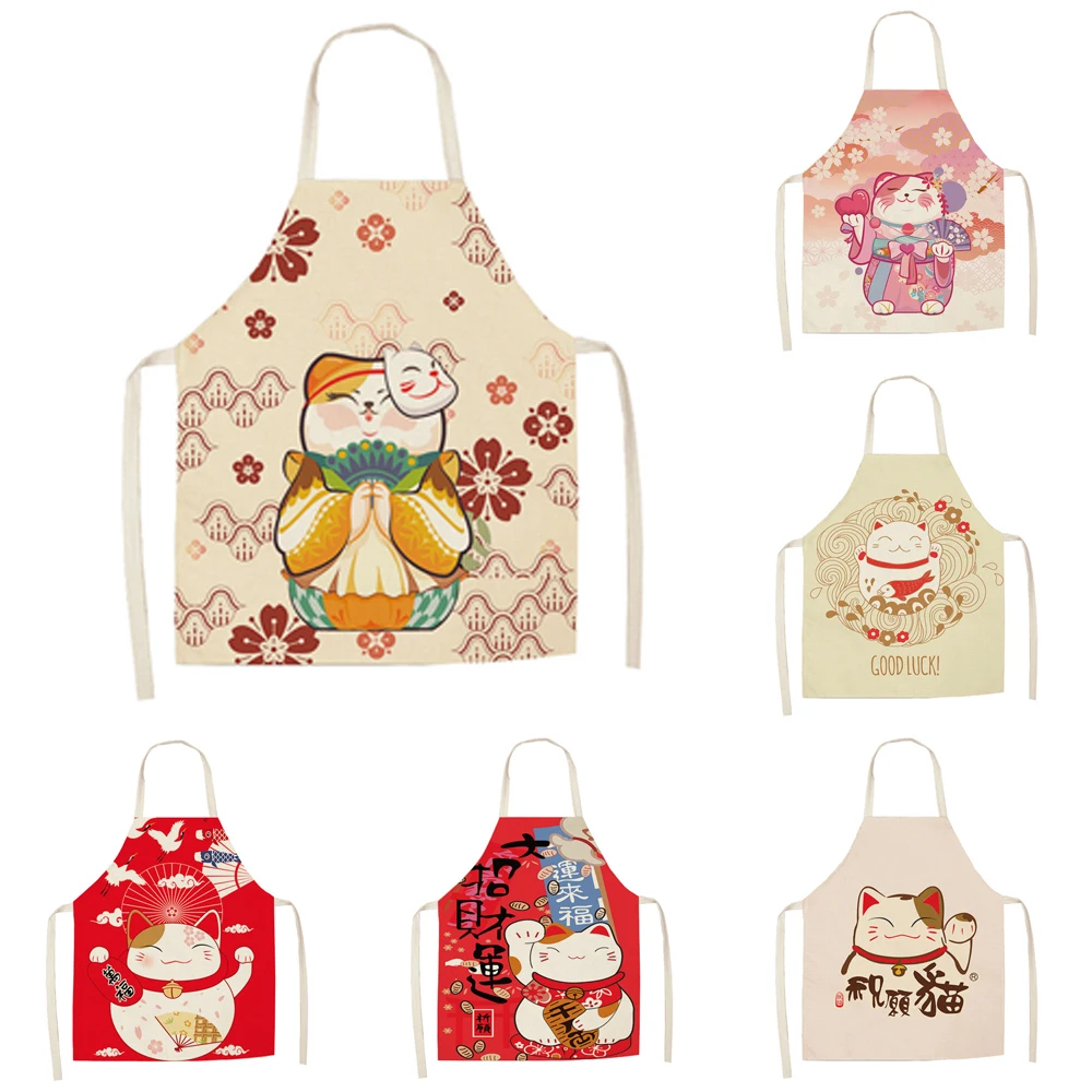 Cute Lucky Cat Kitchen Apron Sleeveless Linen Apron Household Cleaning Tools Household Cooking Accessories Apron Bibs Delantales
Cute Lucky Cat Kitchen Apron Sleeveless Linen Apron Household Cleaning Tools Household Cooking Accessories Apron Bibs Delantales