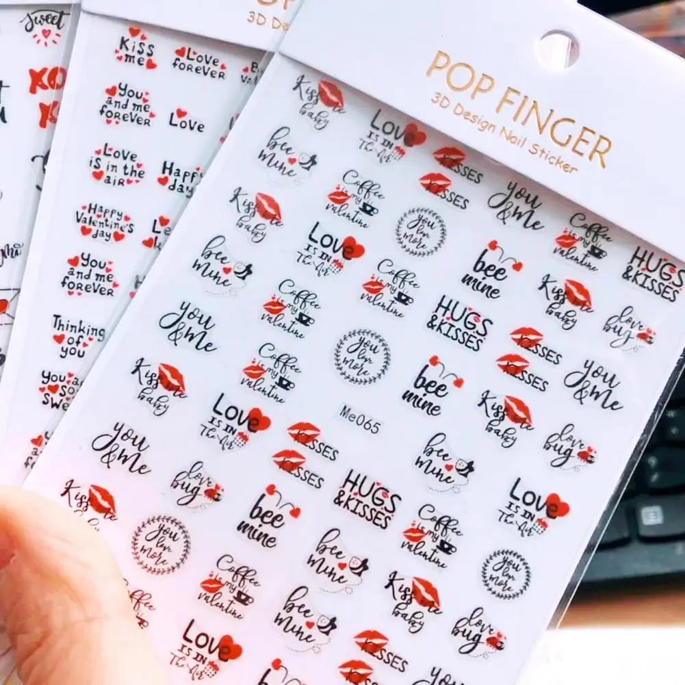Nail Sticker Non-Fading 3D Effects Excellent Saturation Flower Romantic Valentines Day Nails Love Decals for Manicure
Nail Sticker Non-Fading 3D Effects Excellent Saturation Flower Romantic Valentines Day Nails Love Decals for Manicure