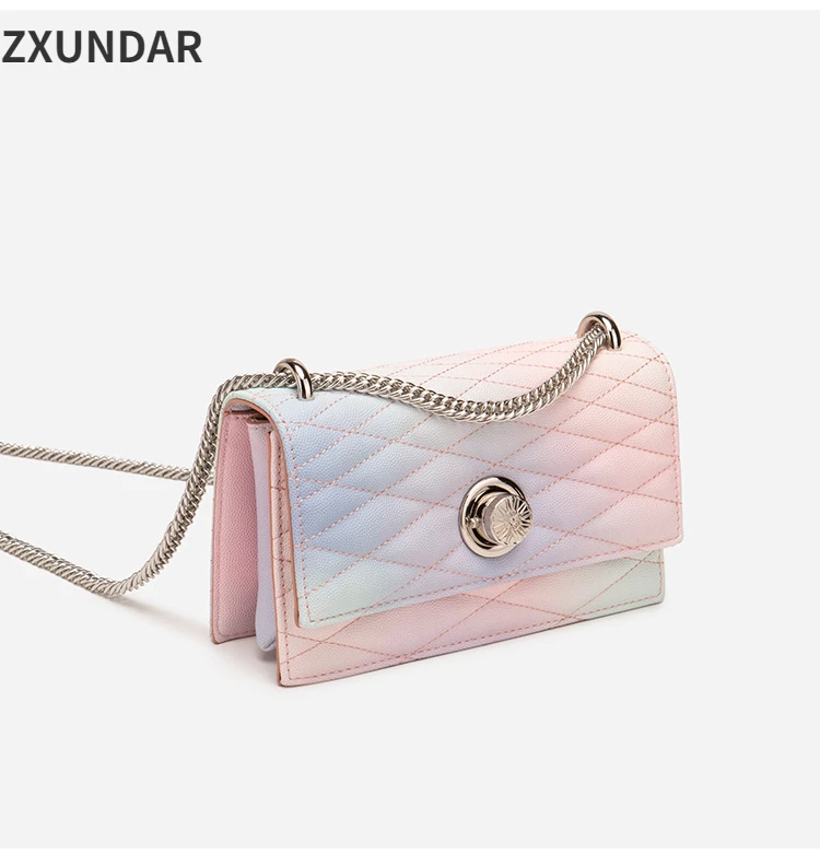 Chic Ladies Rainbow Shoulder Bag Small Flap Women Trendy 2022 Gold Metal Chain Soft PU Handbags for Women Luxury Designer Purse
Chic Ladies Rainbow Shoulder Bag Small Flap Women Trendy 2022 Gold Metal Chain Soft PU Handbags for Women Luxury Designer Purse