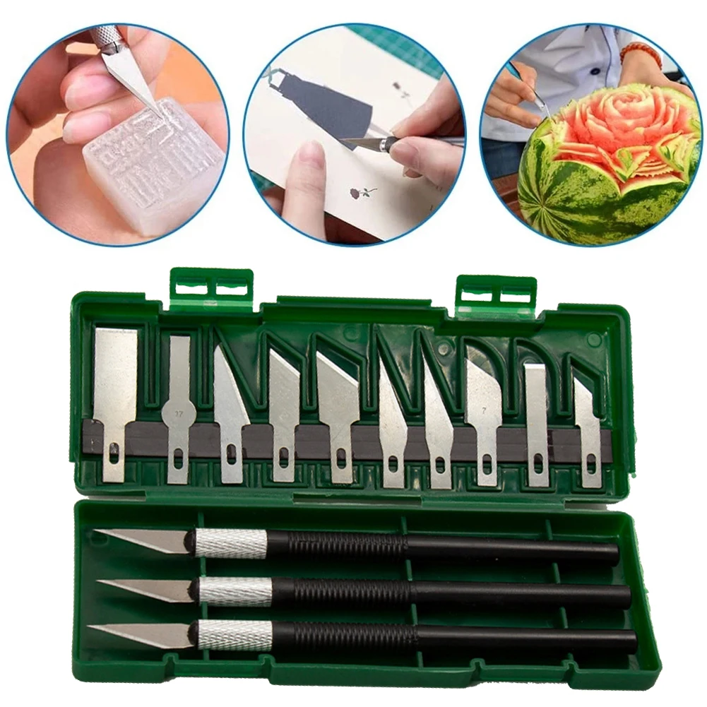 13Pcs Set Art Carving Cutter With Box Paper Sticker Cutter Wood Carving Blade Engraving Non-Slip Metal Scalpel Knife Kit
13Pcs Set Art Carving Cutter With Box Paper Sticker Cutter Wood Carving Blade Engraving Non-Slip Metal Scalpel Knife Kit